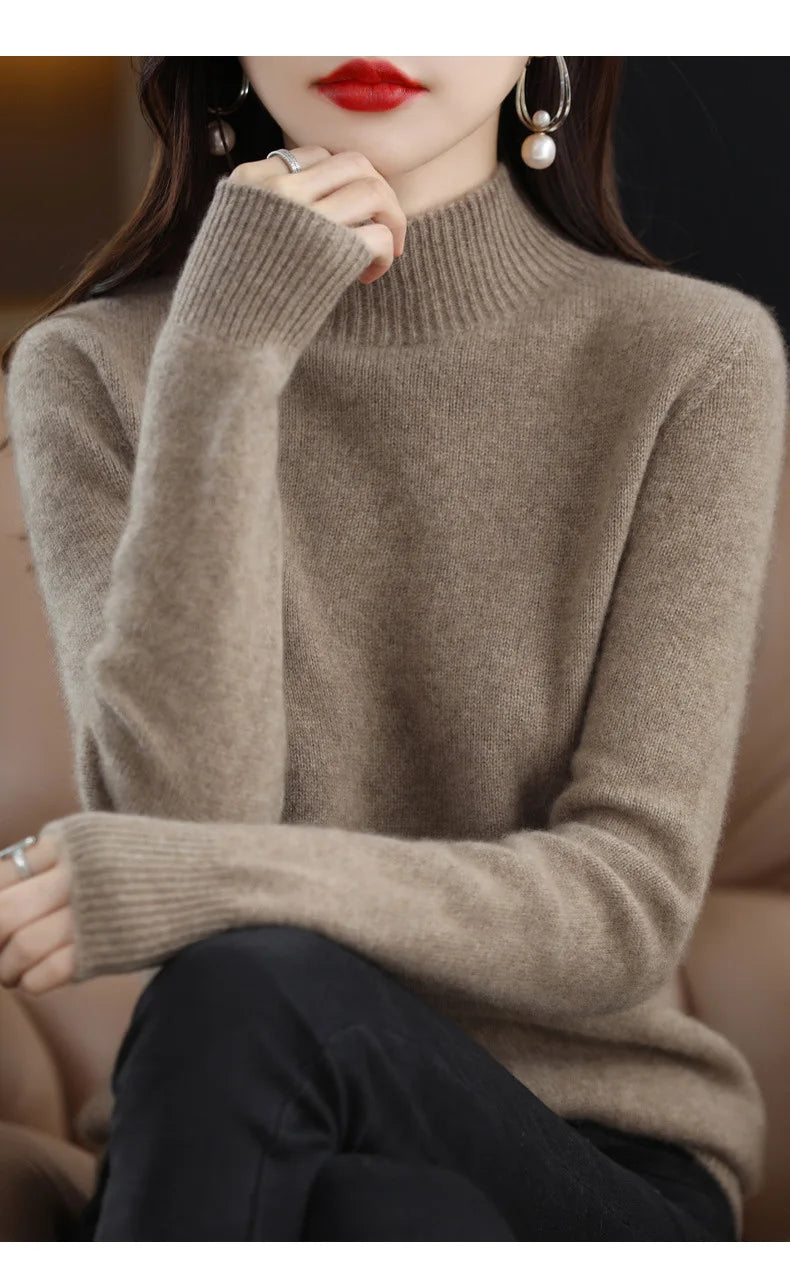 Winter Women's Basic Knitwear Solid Long Sleeve Pullovers